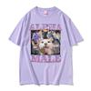Alpha Männchen Lustige Katze Einhorn Regenbogen T-Shirt Unisex Damen Mode Kawaii Niedlich Kurzarm T-Shirt Baumwolle Locker Übergröße T-Shirt