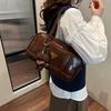 2025 Winter New Retro Soft Leather Bowling Bag Niche Design Commuter Handbag Oil Wax Leather Messenger Bag Tide