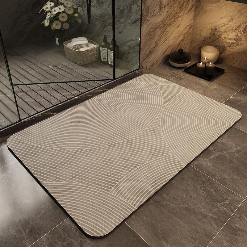 Minimalist Quick-Dry Absorbent Diatomaceous Earth Bathroom Floor Mat - Non-Slip, Wear-Resistant Foot Pad for Toilet Entrance