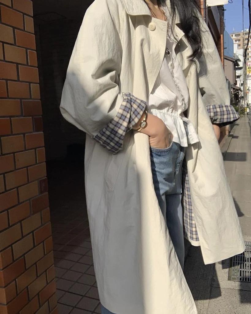 Einfarbiger mittellanger einreihiger Damen-Trenchcoat im koreanischen Stil - Lässige, vielseitige und figurbetonende Oberbekleidung