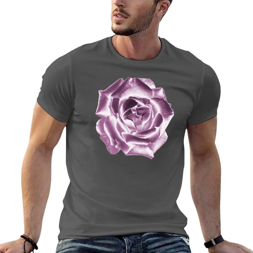 Pink Reflective Rose TShirt Sports Basic Short Sleeve TShirt
