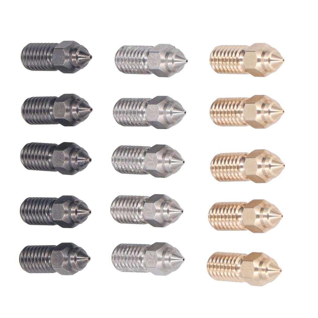 0.4mm 3D Printer Nozzle Kit Brass Hardened Steel Stainless Steel High Flow Extruder Nozzles for Nept
