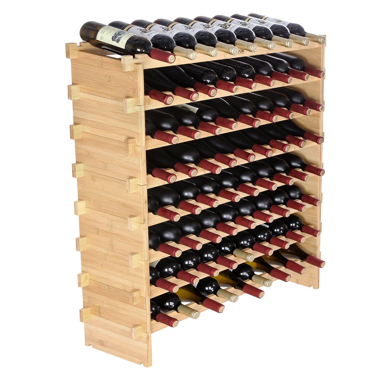 VEVOR 72 Bottle Stackable Modular Wine