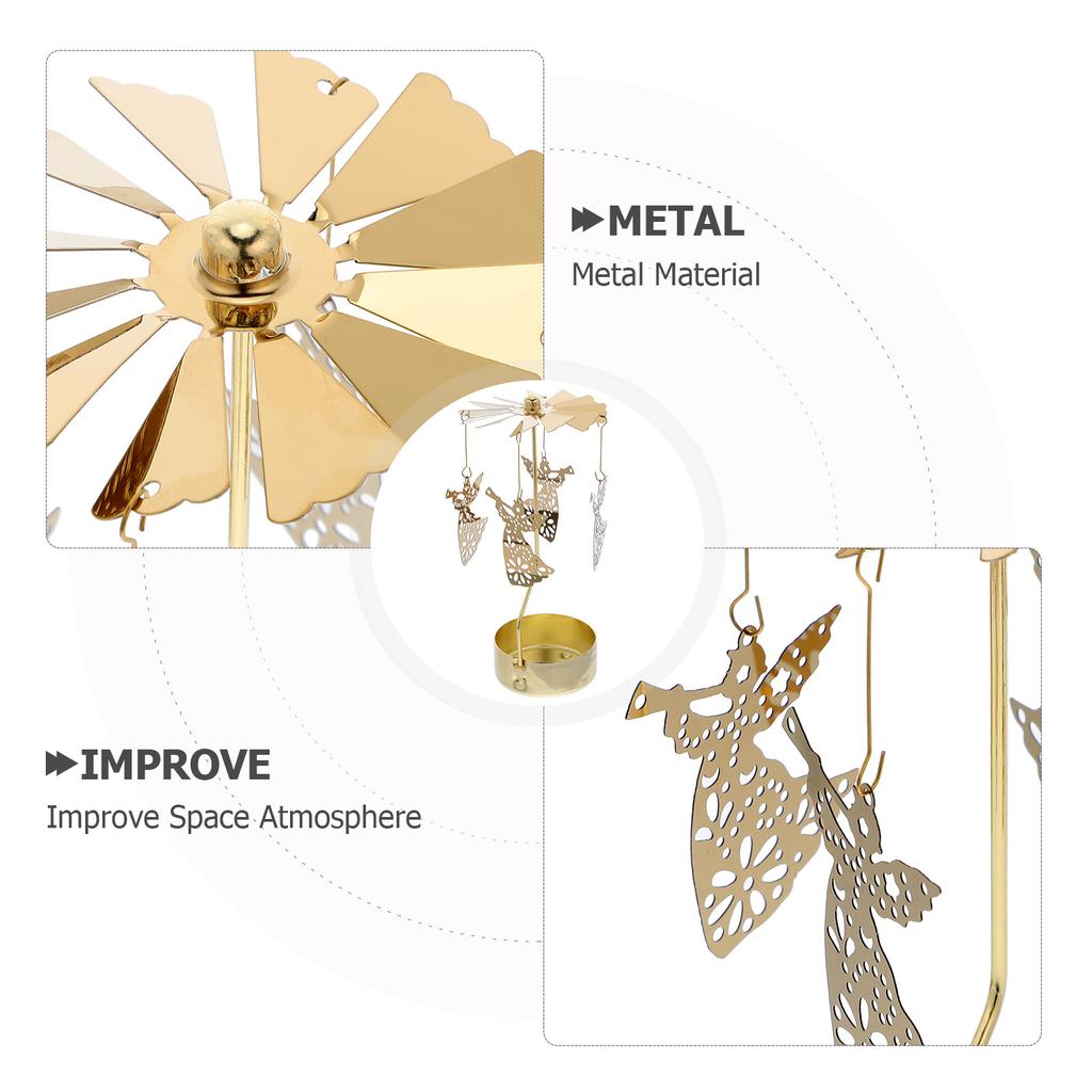 Rotating Holder Iron Tea Light Stand with Spinning Base for Christmas Valentine's Day Party Home Decor Decoration