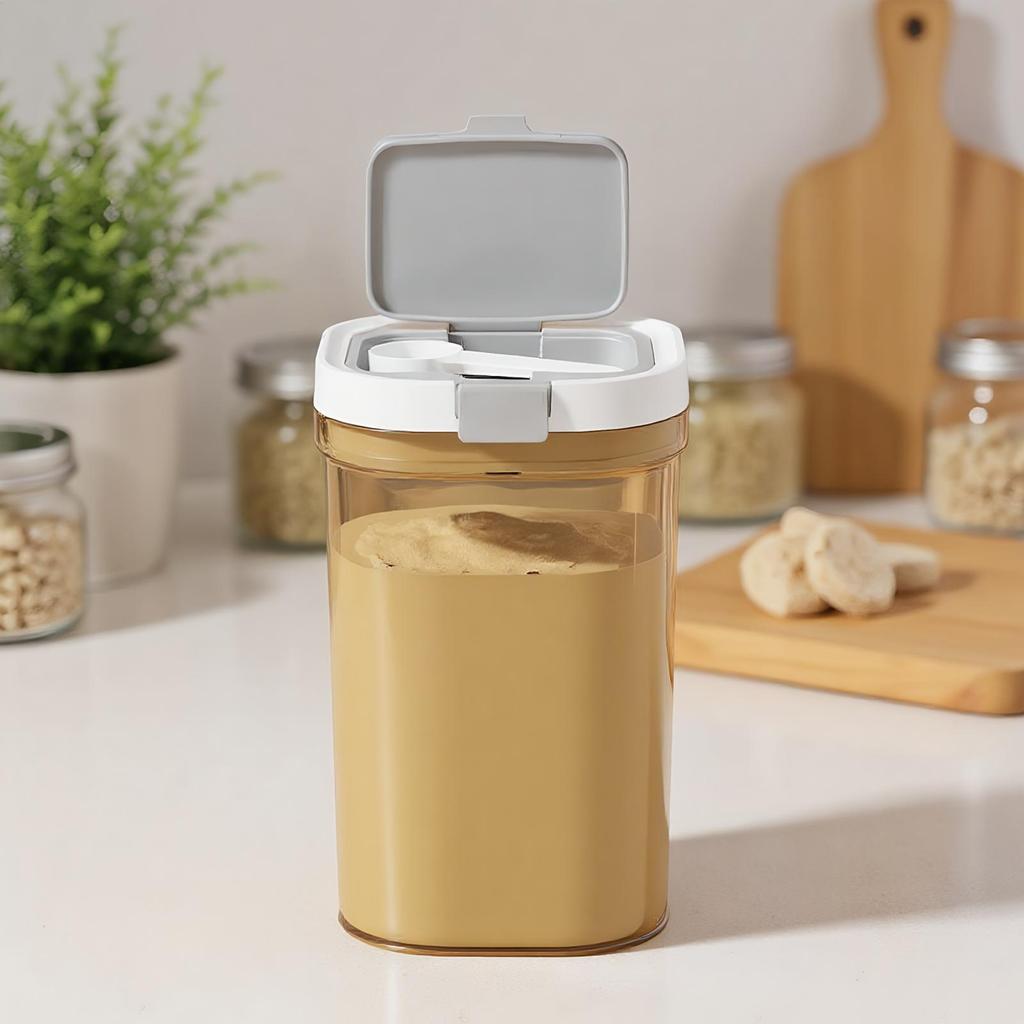 Küche Frei Schaber Löffel Milchpulver Glas Aufbewahrung Anti UV Wiederverwendbar Lebensmittel Versiegelte Dose BPA Frei Kunststoff Kanister Stapelbar