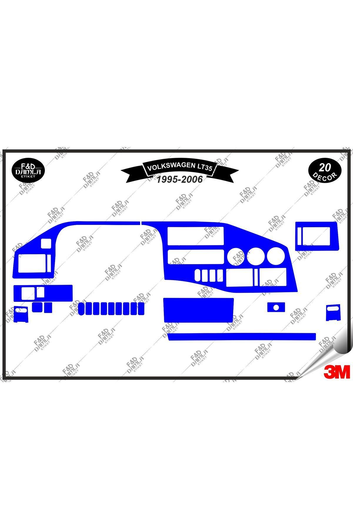 

Volkswagen LT 35 1995-2006 Torpido Konsol Trim Göğüs Maun Kaplama Set 20 Parça Mavi