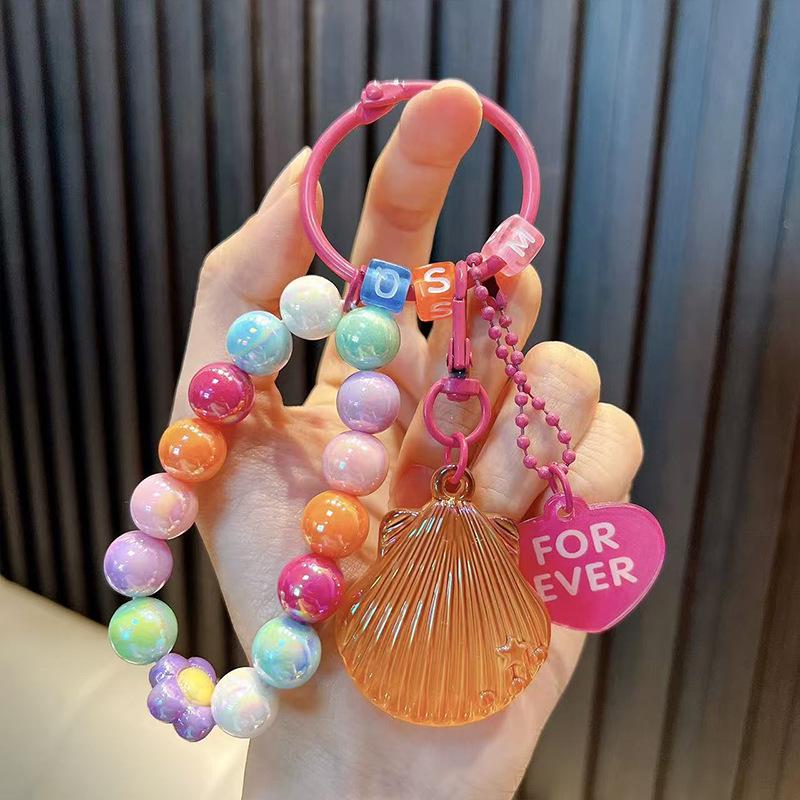 Exquisite Acrylic Beaded Keychain Pendants - Bag Charms & Car Key Lanyards, Ideal Small Gifts for Students.