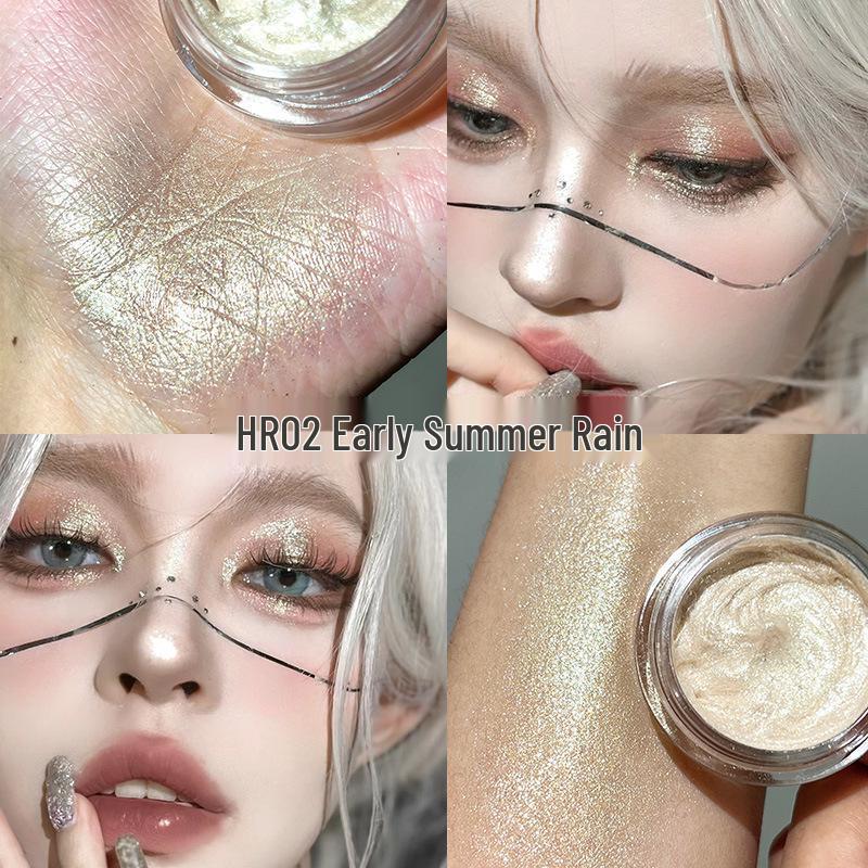 TINGTYL Five-Color Shimmer Jelly Eyeshadow & Pearlescent Liquid Highlighter - Long-Lasting, Non-Flaking Formula.