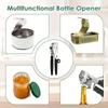 Stainless Steel Manual Can Opener Heavy Duty Handheld with Extra Long Handles for Seniors Elderly Kitchen Use Bottle Opener