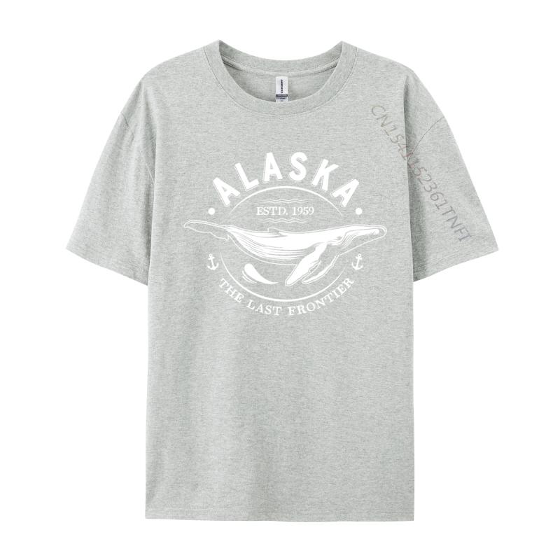Normal T-shirts Alaska The Last Frontier Whale Home Cruise Vintage Design Custom T-Shirt For Men Premium Cotton Autumn Tops Tees