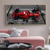 Postere roșii de mașini de curse Imprimare pe pânză Mașină de curse Cadou Artă de perete F1 Decor de cameră de perete Alergarea mașinii Schimbarea anvelopelor pe teren Pictură fără cadru