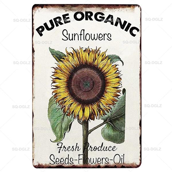 SQDGLZGarden Rules Metal Sign Vintage Metal Plaque Plates Decor For Pub Bar Home Wall Decor Tin Signs Flower Poster Gift