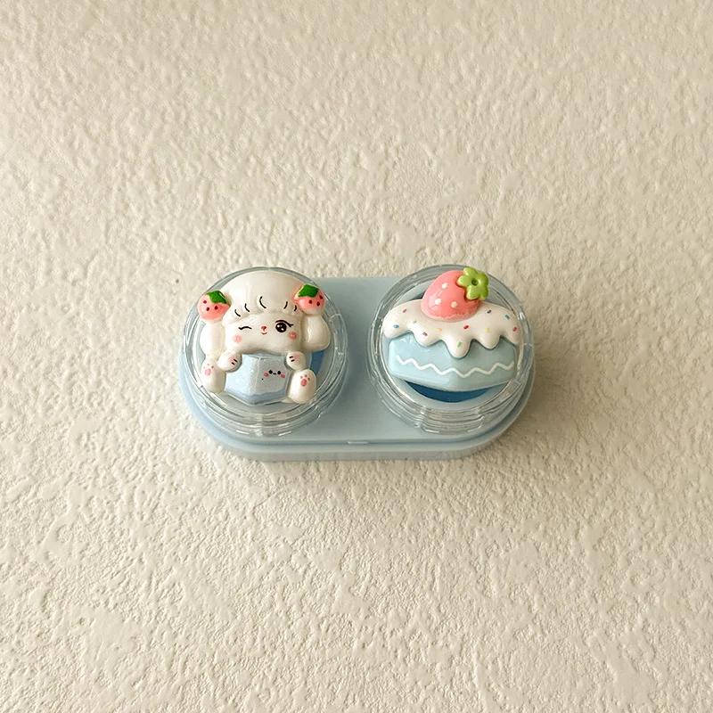 1pc Mini Contact Lens Case for Eyes Travel Kit Holder Cartoon Cute Cosmetic Contact Lenses Case Box Container Travel Accessaries