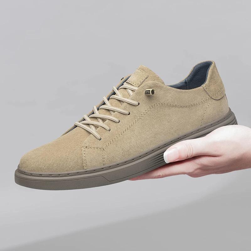 2024 Vardagliga Läderskor Herr Äkta Läder Mode Sommarsneakers Utomhus Körskor Lyxiga Träningsskor Vulkaniserade Skor