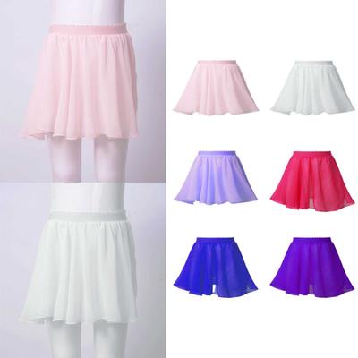 Kids Girls Ballet Wrap Skirts Sheer Chiffon Veil Skirt Dance Over Scarf Pull-on Skirt for Leotards