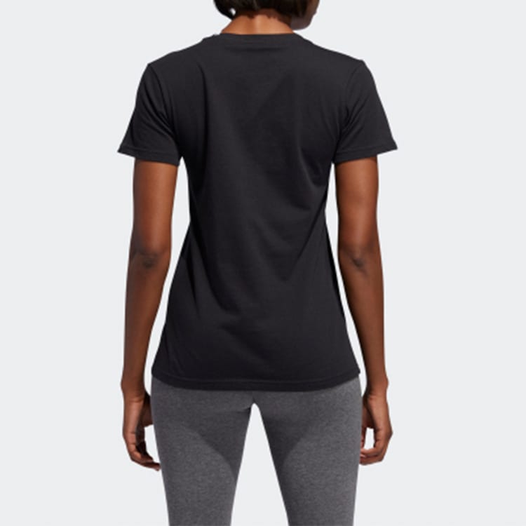 adidas T Shirts Women's Black Crew Neck Moderate Straight Fit ED8169