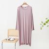 Women's Long Cotton Nightgown, Thin Loose Fit, Long Sleeve, Solid Color, Plus Size, Home & Outdoor Wear