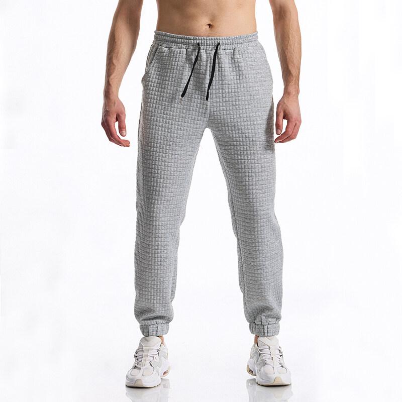 Tecido com Design de Grade Calças Esportivas Casuais Masculinas Calças Esportivas para Academia para Homens Calças Compridas Jogger Moletom para Corrida Treino Caminhada