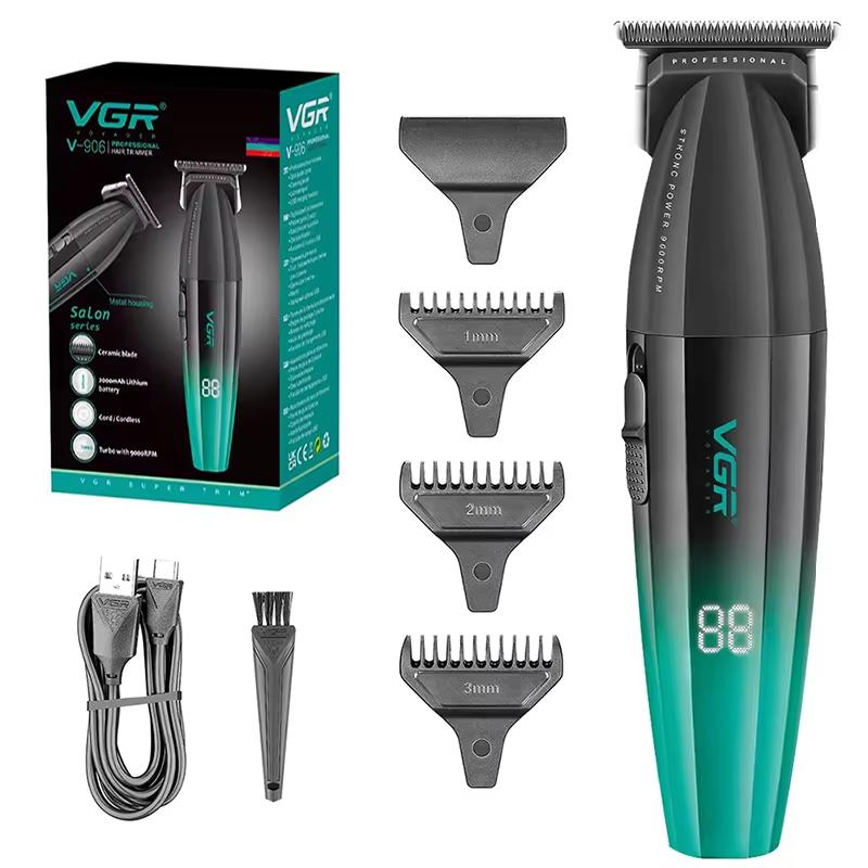 

2026 VGR Professional Hair Trimmer Electric Clippers Cordless Hair Cutting Machine 9000RPM Trimmer Clipper for Men with LED Digital Display V-906