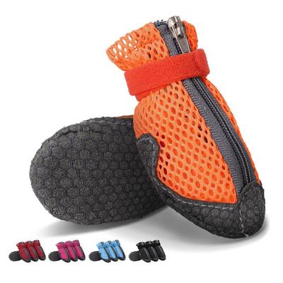 4Pcs Comfortable Pet Dog Shoes Anti-slip Protective Mesh Pet Shoe Cover Easy To Clean Breathable Dog Mesh Shoes Four Seasons