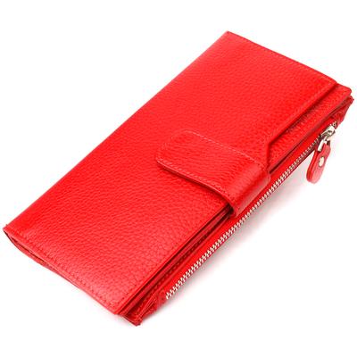 Vertical Women's Wallet Made of Genuine Leather CANPELLINI Wallet 21640 Red