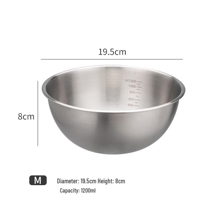 

ZISIZ 316 Food-Grade Stainless Steel Dough Kneading Bowl