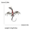 Enamel Dragon Brooches for Women Unisex Rhinestone Necklace Flying Dragon Pins Banquet Party Backpack Gifts Jewelry Accessories
