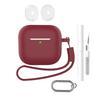 For AirPods 4 Earphone Silicone Case Set with Anti-Lost Keychain, Strap, Ear Tips, Cleaning Pen