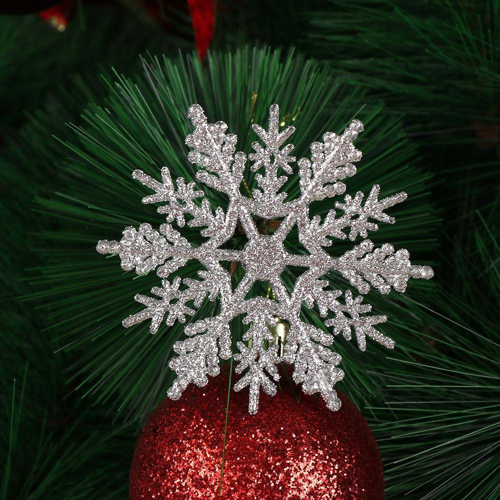 12Pcs 10cm Snowflake for Christmas Tree Decor Party Holiday Christmas Ornaments Home Decor