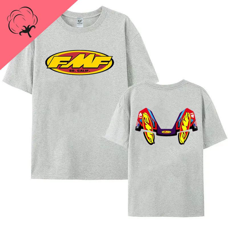 New Style Double Side Picture Printed Vintage Fmf Racing Exhaust Ama Motocross Tshirt Camisa 100 Cotton Graphic Unisex T Shirts
