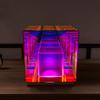 Modern Mood Lamp 3D Cube Table Lamp Acrylic Glass 3D Cube Visual Lighting for Bedroom Living Room Coffee Shop Decor