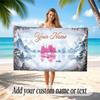 Nature Library Travel Theme Soft Beach Towel Personalized Custom Name Text Towel Portable for Beach Pool Travel