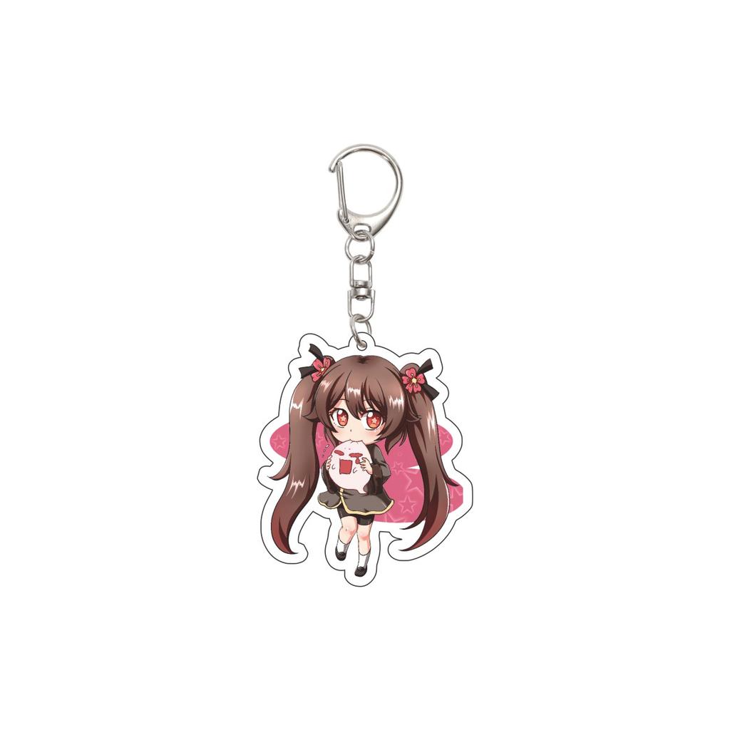 55MM Anime Genshin Impact Keychain Hu Tao Key Chain Acrylic Model Plate Christmas Gifts