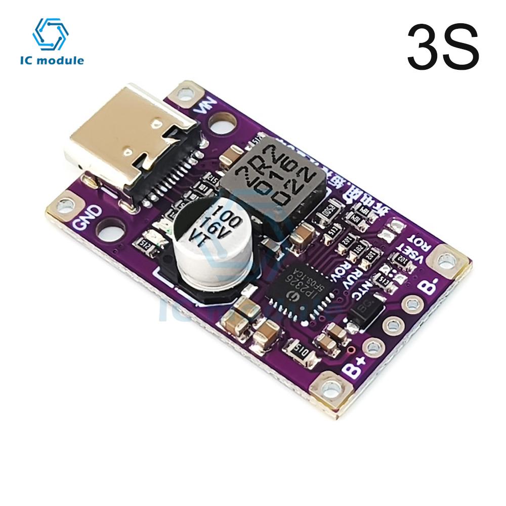 

Модуль зарядки літій-іонних акумуляторів 2-3S, інтерфейс Type-C, підтримує QC швидку зарядку, плата захисту зарядного пристрою LiPo