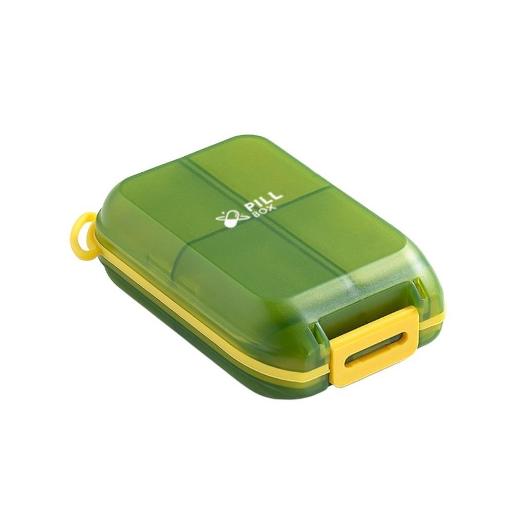 Frosted Travel Pill Dispenser Translucent Mini Medicine Box Weekly Pill Case  Drug Separation зелёный