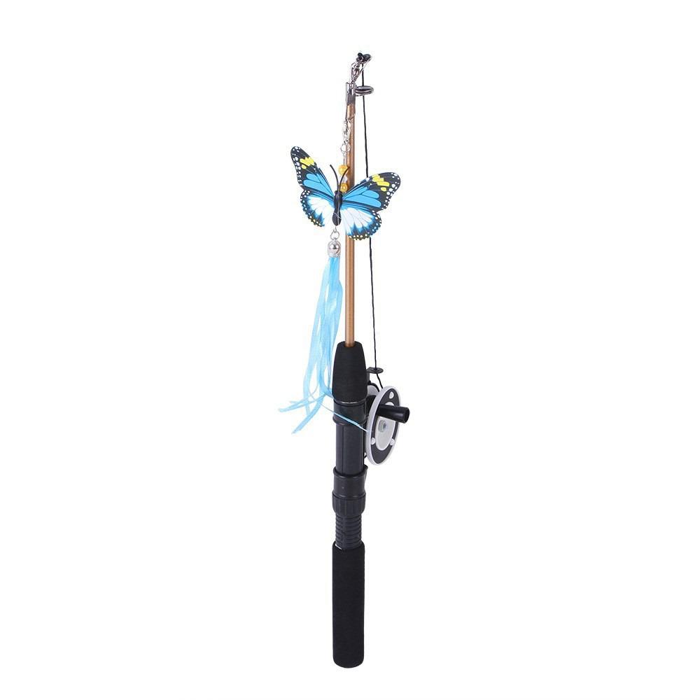 Creative Retractable Cat Teaser Wand Ultra-Long Cat Feather Fishing Rod Refills Cat Fishing Pole for Kitten Cat