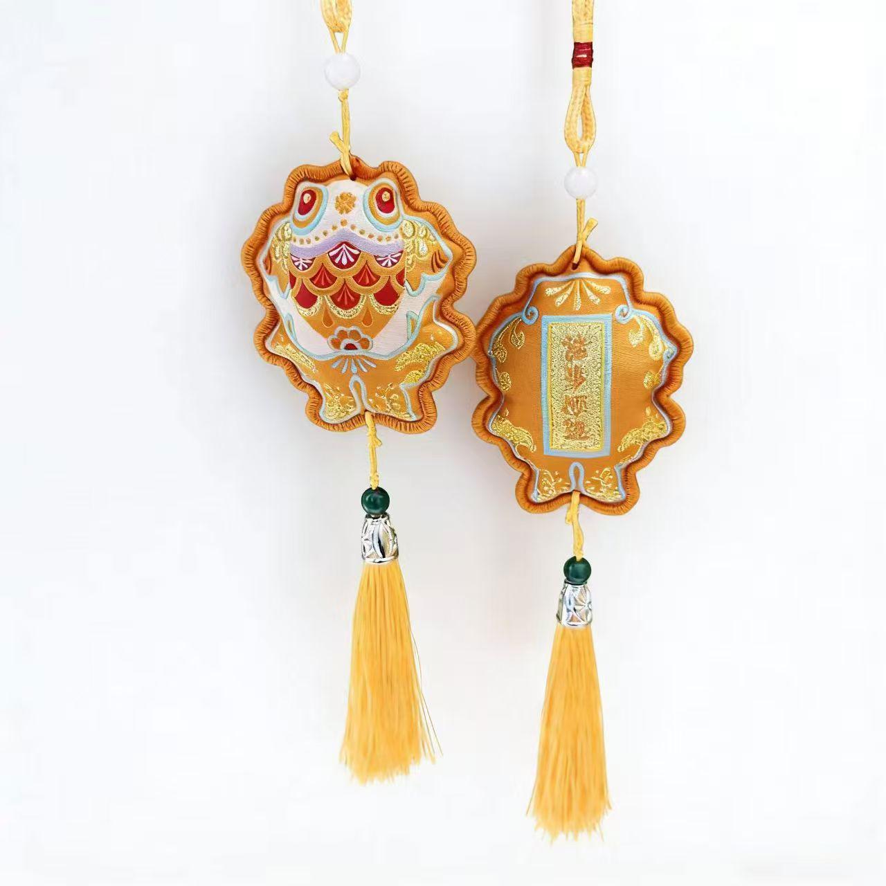 Chinese Dragon Boat Festival Koi Pendant: Embroidered Scented Sachet for Car, Home, Festival Decoration