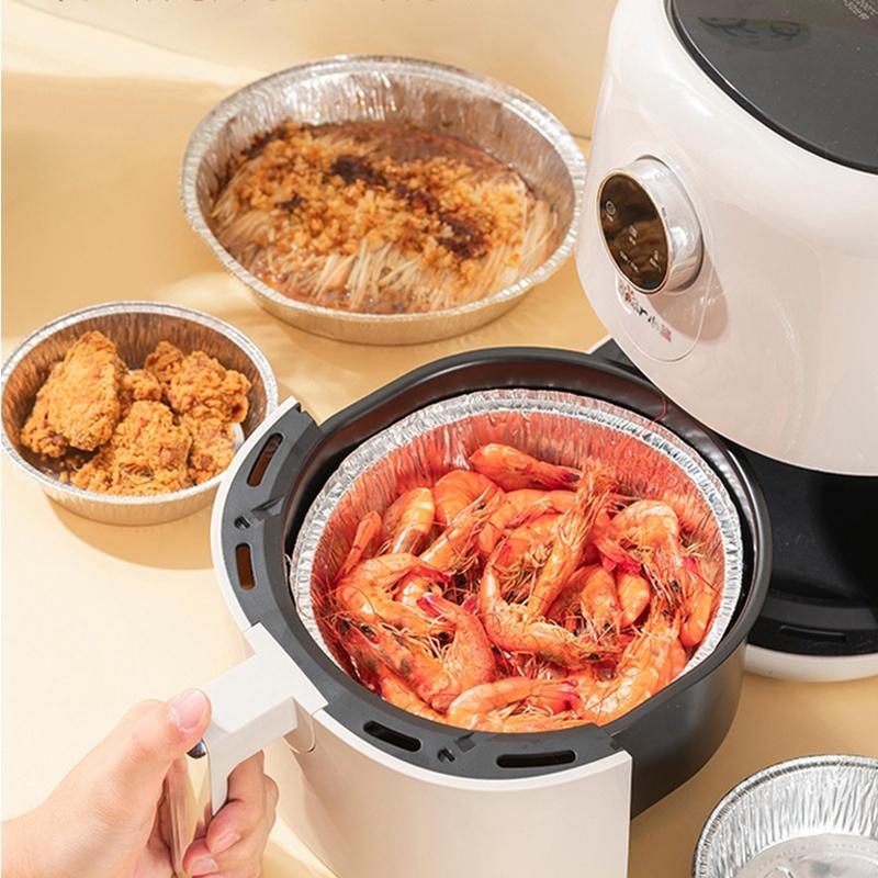 Air Fryer Disposable Paper Microwave Oil Foil Tin Steamer Mat Aluminum Food Tray Container Non-stick Baking Tin Foil Plate
