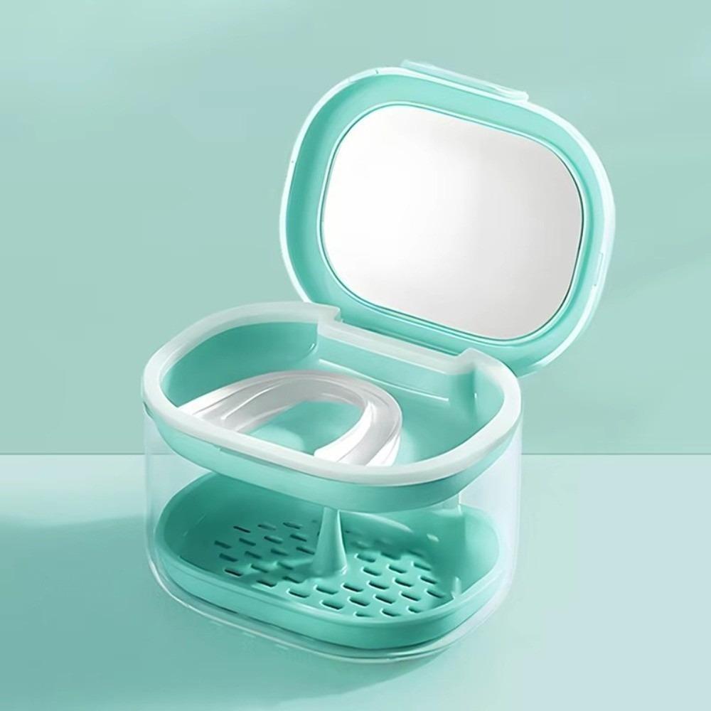 

With Mirror Multi-layer Braces Box Draining Mouthguard Case New Orthodontic Retainer Case зелений