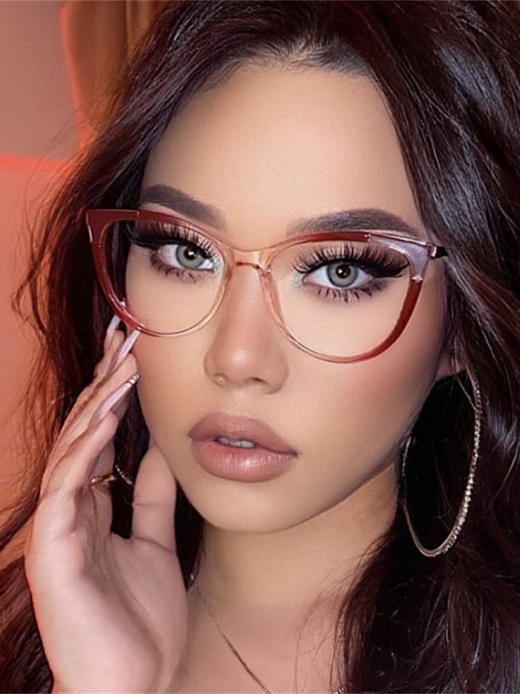 Durable Metal Metal Cat Eye Eyeglasses Spectacle Frame Frame Female Trendy Lightweight TR90 TR90 Designer Style Style Latest Trend Cateye Computer