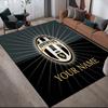 Op Maat Naam Juventus Flanellen Patroon Vierkant Tapijt,Vloerkleed,Tapijt voor Woonkamer Slaapkamer Bank Speelkamer Decoratie,Antislip Vloermat