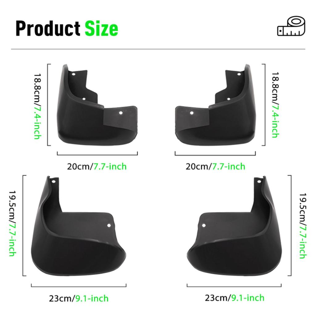 4PCS Mudguards Car Mud Flaps Compatible with Peugeot 206 1998-2012 2006 2007 2008 2009 2010 2011