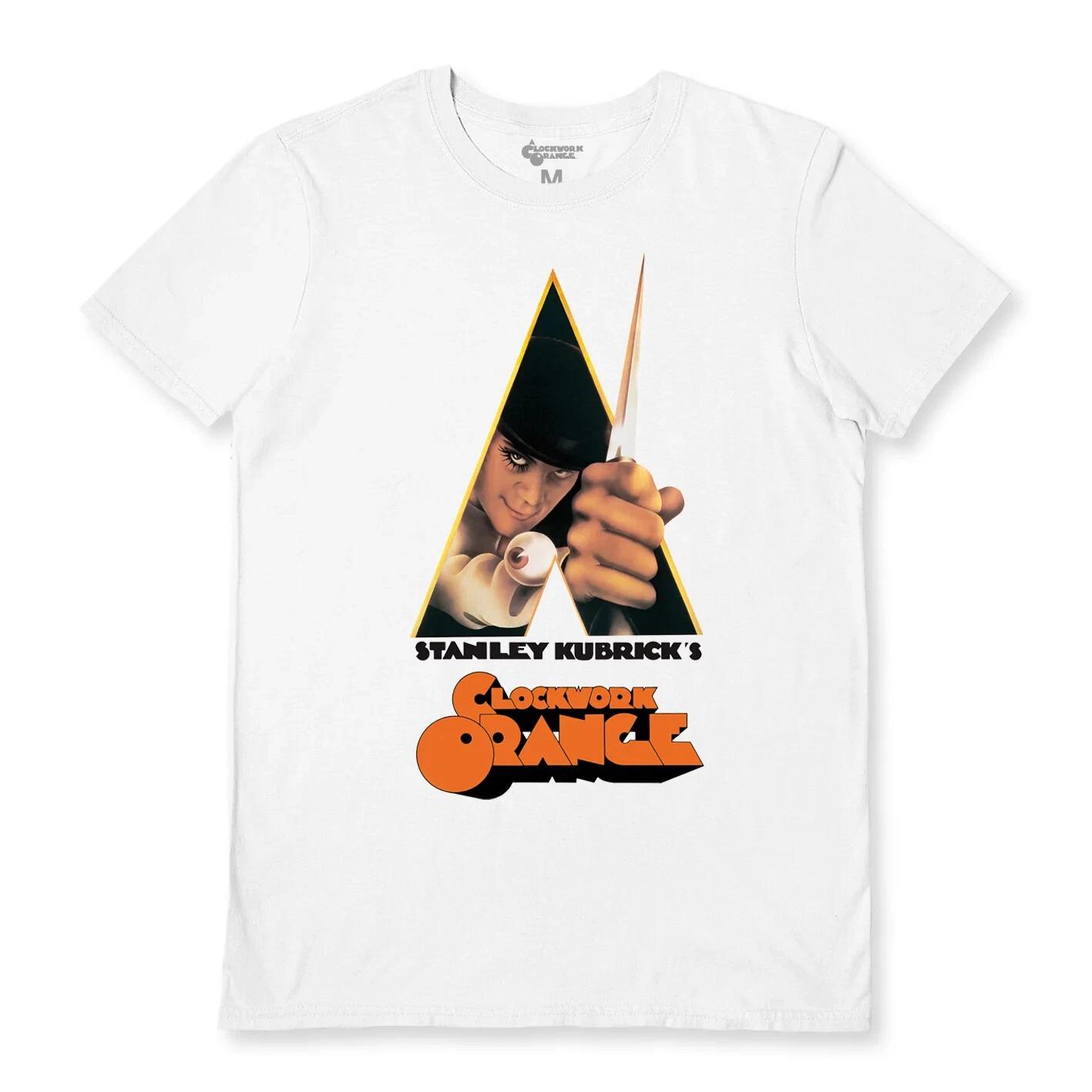 A Clockwork Orange 100% Cotton T-shirt Mens Tees Top - Official Dagger Short Sleeve White M