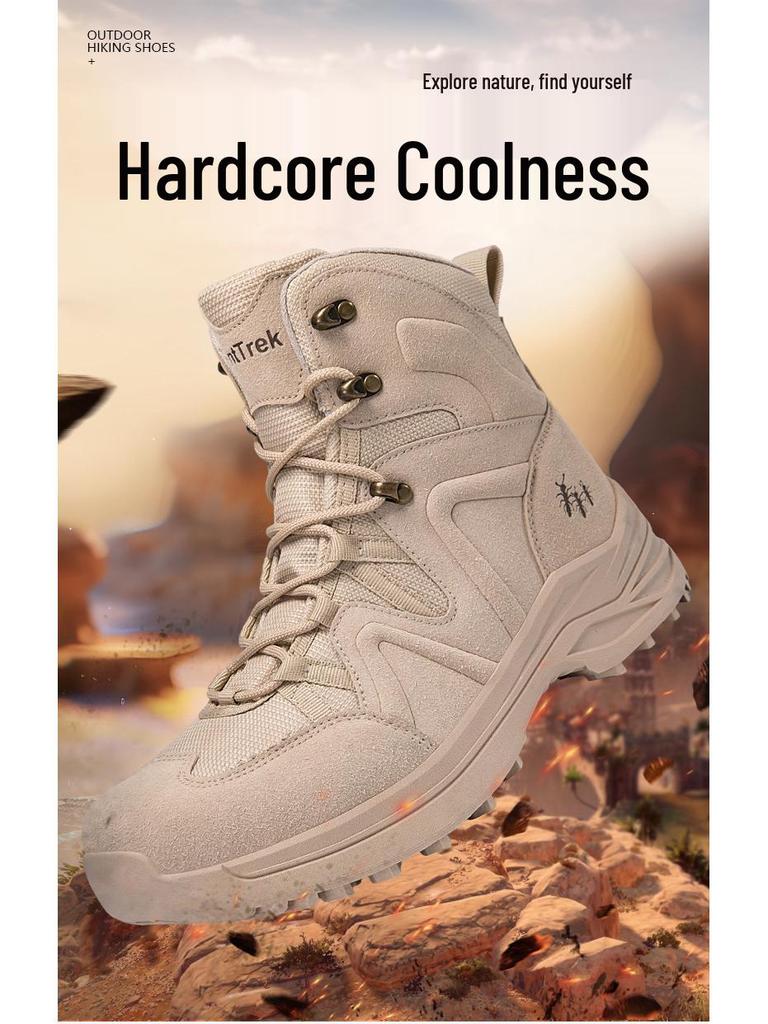 2026 Men's Plus Size Waterproof High-top Non-slip Tactical Hiking Boots