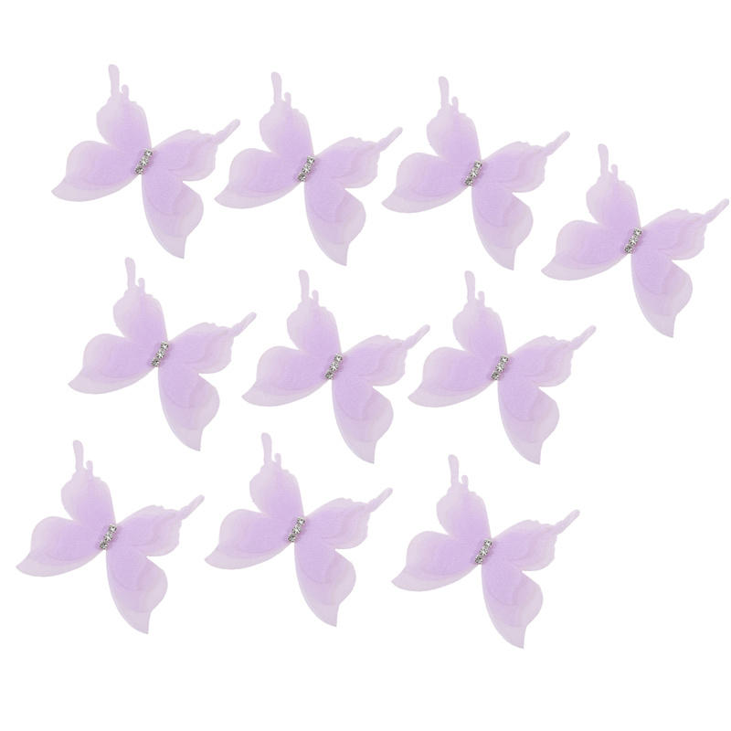 

10 шт. градиентных цветных аппликаций из органзы в виде бабочек 5 см, полупрозрачная шифоновая бабочка для самостоятельного шитья и рукоделия