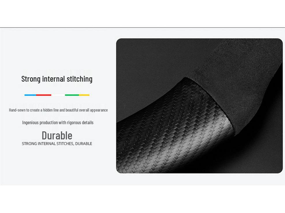 Genuine Leather Suede Carbon Fiber Steering Wheel Cover for Hongqi H5/H9/EQM5/H7/EHS9