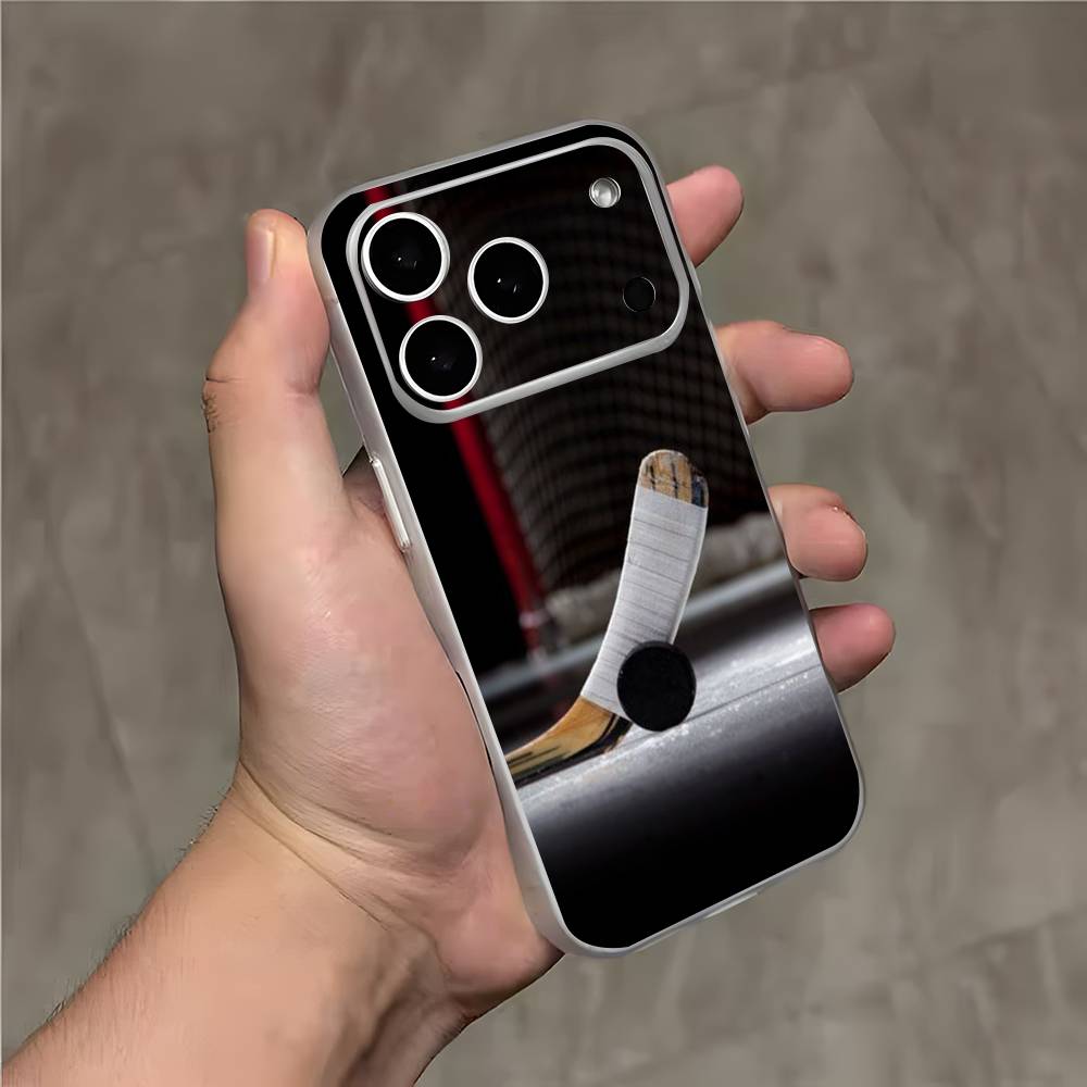 Ice Hockey Rink Puck Phone Case For iPhone 17,16,15,14,13,12,11,Pro,Max,Plus,E,Air,Mini Magnetic Frosted Clear