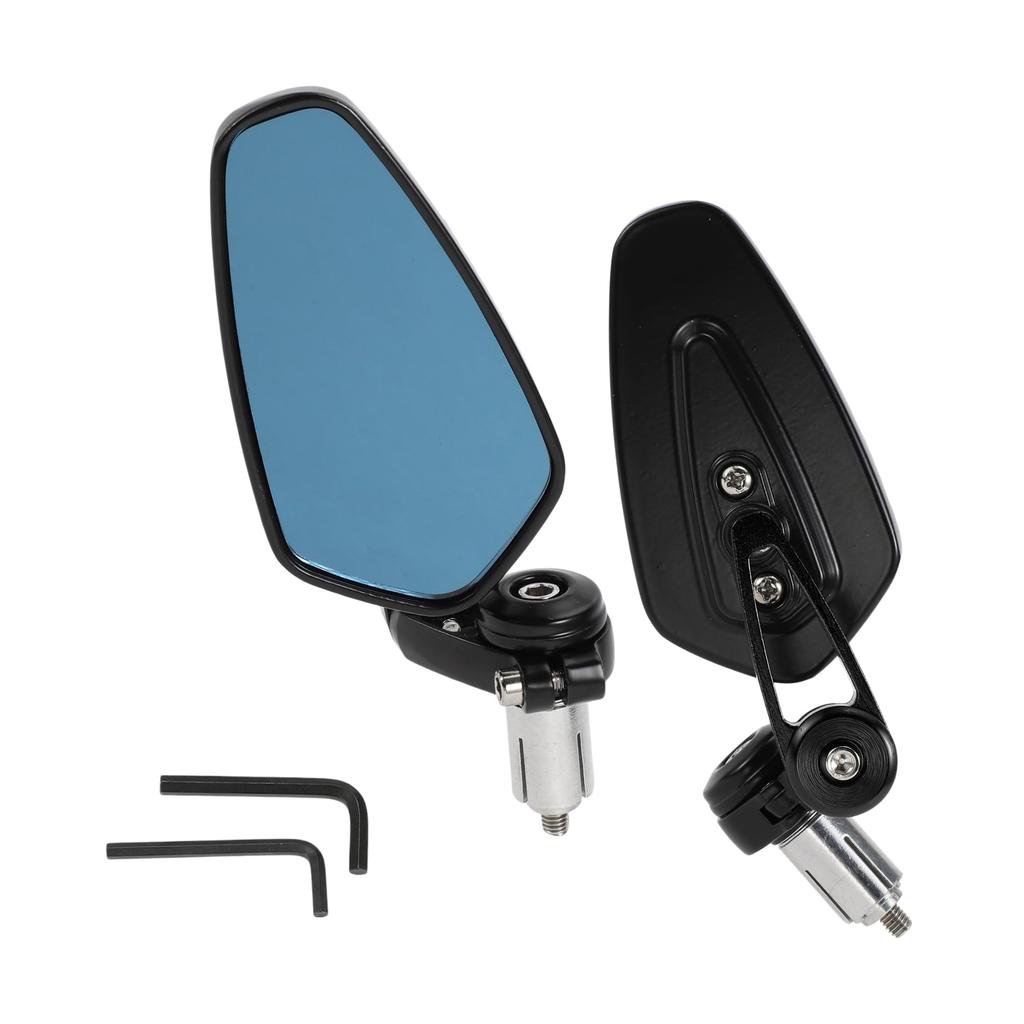 HOPESPANNER Universal Motorcycle Rear View Mirror Adjustable Side Rear View Mirror Aluminum Alloy 1 Set Black M6 Prismatic Shape