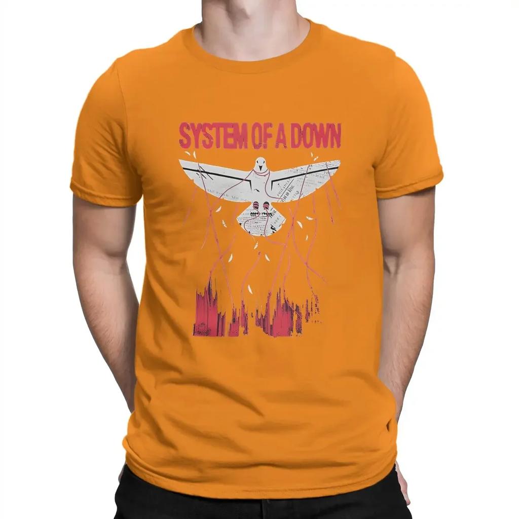 Bird down T shirt pure cotton hipster T-shirt crew neck System Of A Down tee shirt short sleeve tops Classic