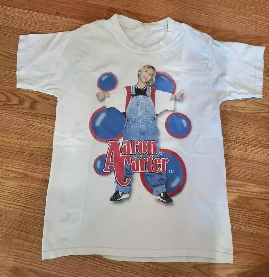 Новая Популярная Белая Футболка Аарона Картера Хлопковая Унисекс Футболка XXXL